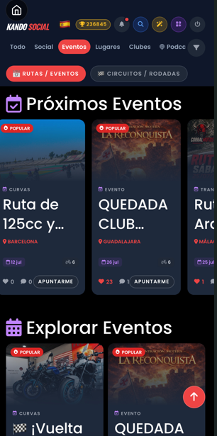 Próximas rutas y quedadas en Kando Riders